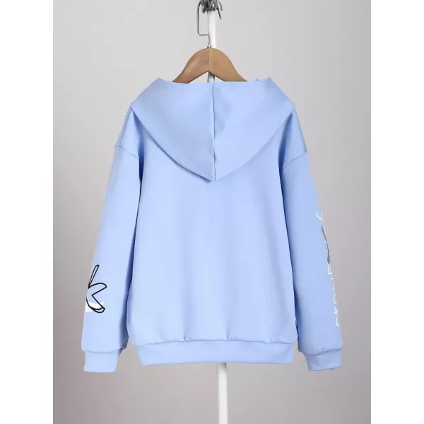WDIRARA Boy's Cartoon Print Graphic Long Sleeve Sweatshirt Hoodie Reflective Top