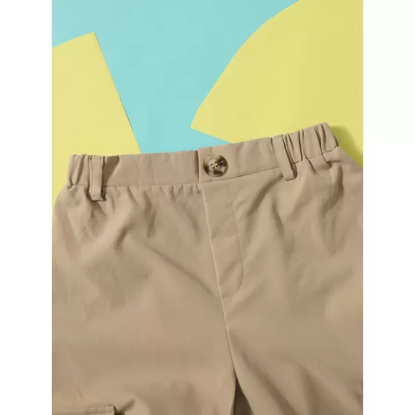 WDIRARA Boy's Elastic Waist Cargo Pants Sweatpants Gym Joggers with Pocket