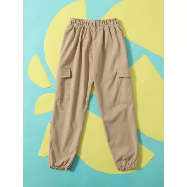WDIRARA Boy's Elastic Waist Cargo Pants Sweatpants Gym Joggers with Pocket