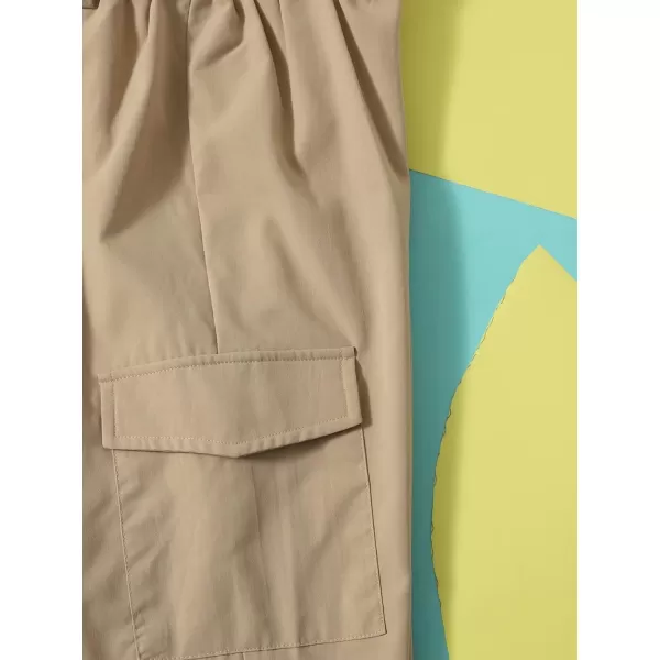 WDIRARA Boy's Elastic Waist Cargo Pants Sweatpants Gym Joggers with Pocket