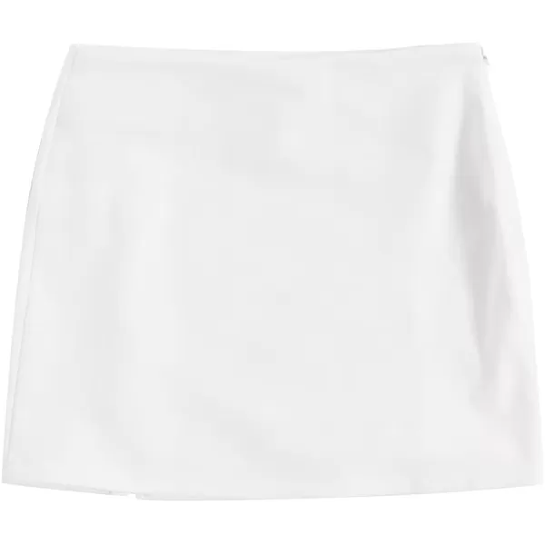 WDIRARA Girl's Cow Print Summer Split Hem High Waist Zipper Casual Mini Short Skirt