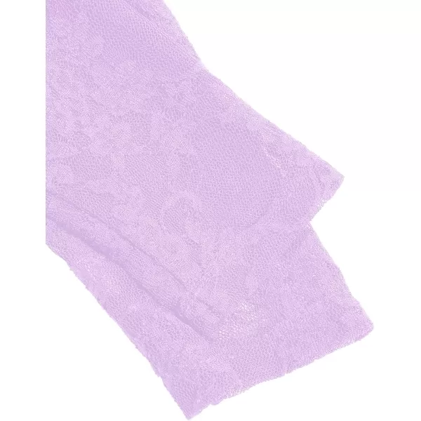 WDIRARA Girl's Floral Lace Panel Long Mesh Sleeve Round Neck Keyhole Back Formal Flared A Line Short Dress