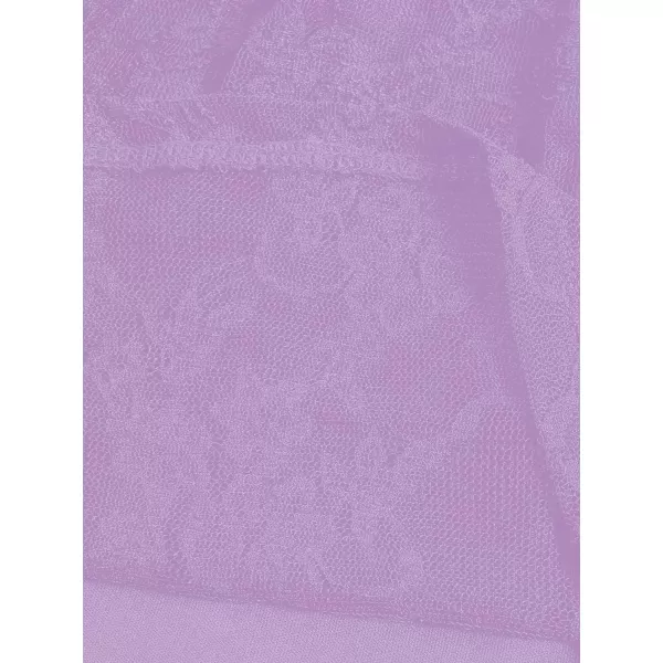 WDIRARA Girl's Floral Lace Panel Long Mesh Sleeve Round Neck Keyhole Back Formal Flared A Line Short Dress