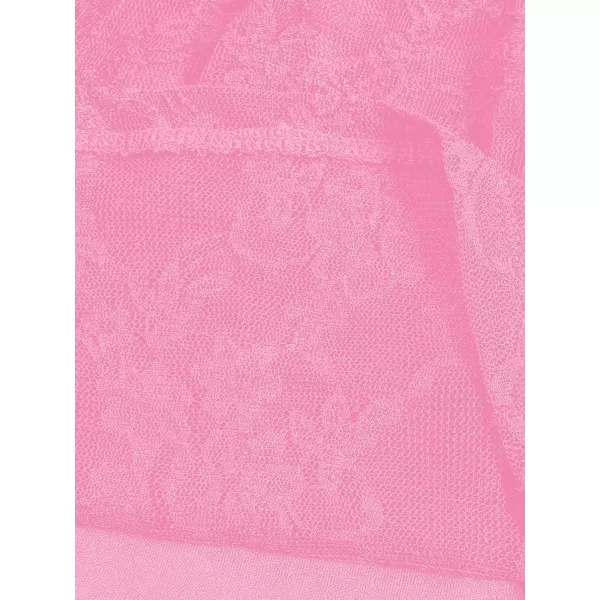 WDIRARA Girl's Floral Lace Panel Long Mesh Sleeve Round Neck Keyhole Back Formal Flared A Line Short Dress