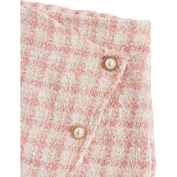 WDIRARA Girl's Plaid Button Front Wrap High Waist Asymmetrical Hem Skirt