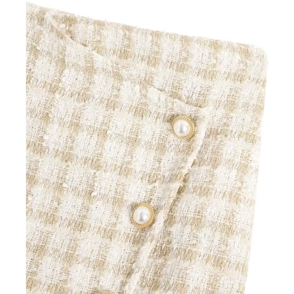 WDIRARA Girl's Plaid Button Front Wrap High Waist Asymmetrical Hem Skirt