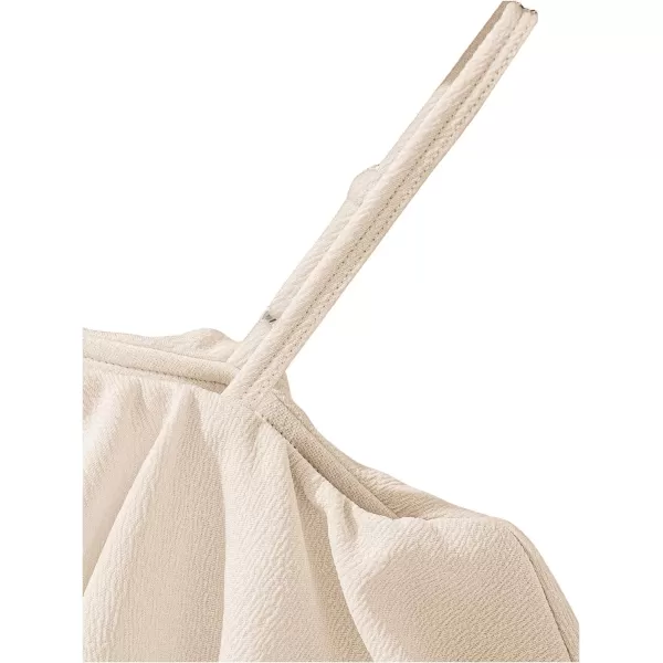 WDIRARA Girl's Ruffle Trim Asymmetrical Neck Sleeveless Belted Flare Leg Romper Cute Long Jumpsuit