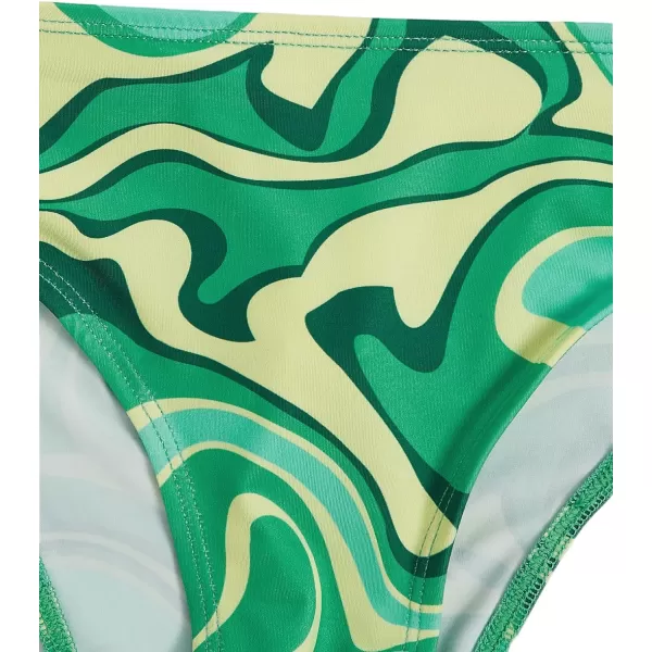 WDIRARA Girl's Swimwear Beach Sport All Over Marble Print 2 Piece Bikini Preppy Swimsuit Bathing Suits