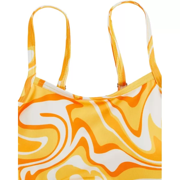 WDIRARA Girl's Swimwear Beach Sport All Over Marble Print 2 Piece Bikini Preppy Swimsuit Bathing Suits
