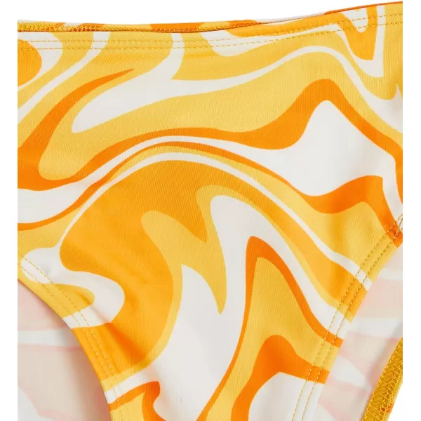 WDIRARA Girl's Swimwear Beach Sport All Over Marble Print 2 Piece Bikini Preppy Swimsuit Bathing Suits