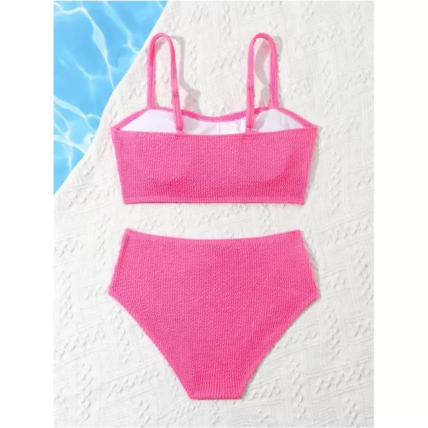 WDIRARA Girl's Swimwear Beach Sport All Over Marble Print 2 Piece Bikini Preppy Swimsuit Bathing Suits