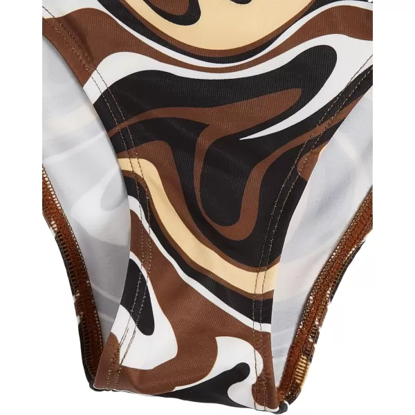 WDIRARA Girl's Swimwear Beach Sport All Over Marble Print 2 Piece Bikini Preppy Swimsuit Bathing Suits