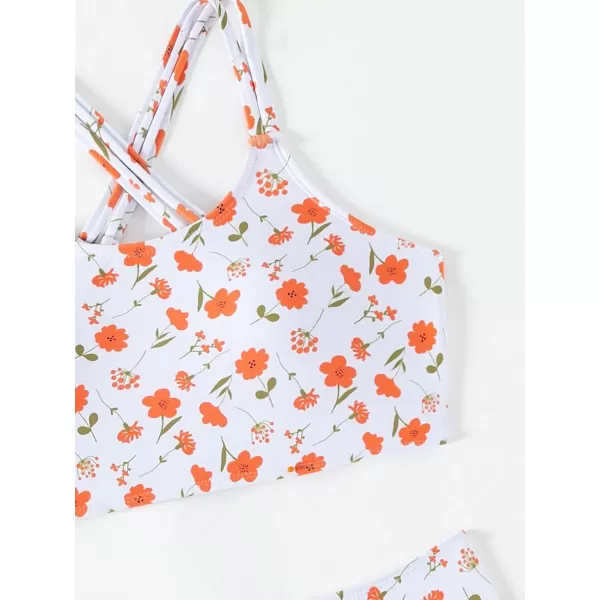 WDIRARA Girl's Swimwear Beach Sport All Over Marble Print 2 Piece Bikini Preppy Swimsuit Bathing Suits