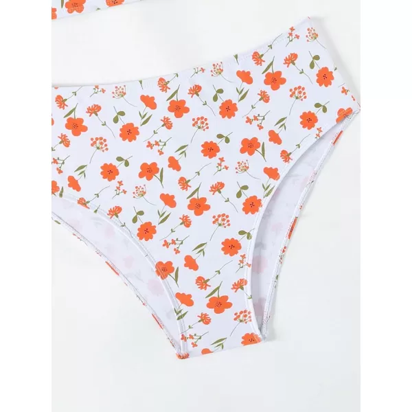 WDIRARA Girl's Swimwear Beach Sport All Over Marble Print 2 Piece Bikini Preppy Swimsuit Bathing Suits
