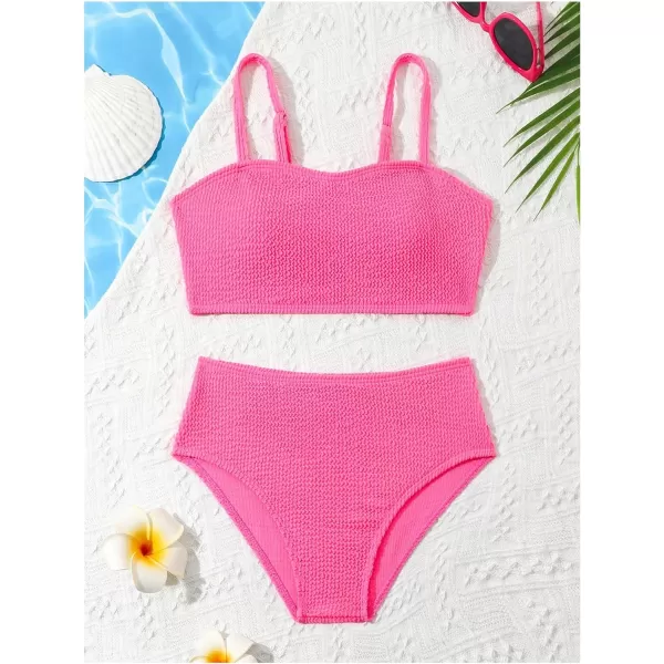 WDIRARA Girl's Swimwear Beach Sport All Over Marble Print 2 Piece Bikini Preppy Swimsuit Bathing Suits