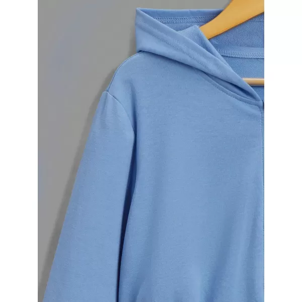 WDIRARA Girl's Zip Front Hoodie Pocket Casual Long Sleeve Sweatshirt Tops
