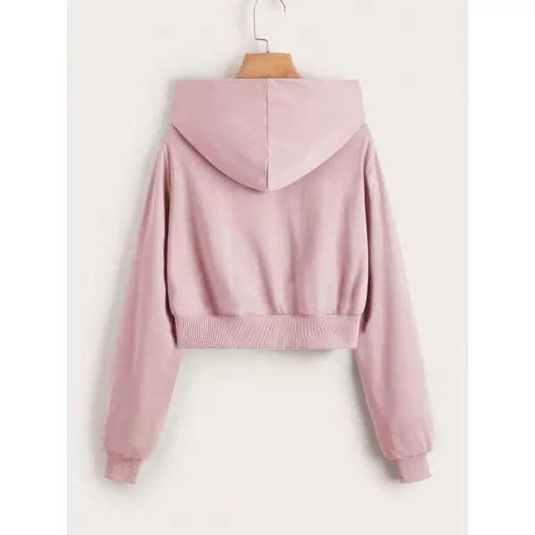WDIRARA Girl's Zip Front Hoodie Pocket Casual Long Sleeve Sweatshirt Tops
