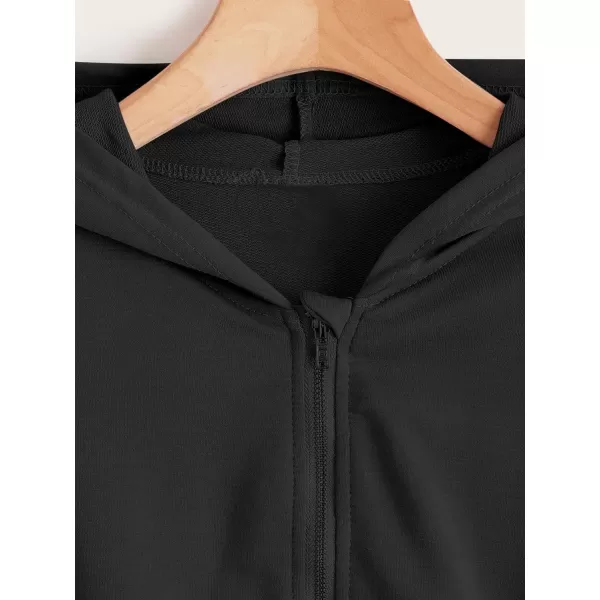 WDIRARA Girl's Zip Front Hoodie Pocket Casual Long Sleeve Sweatshirt Tops