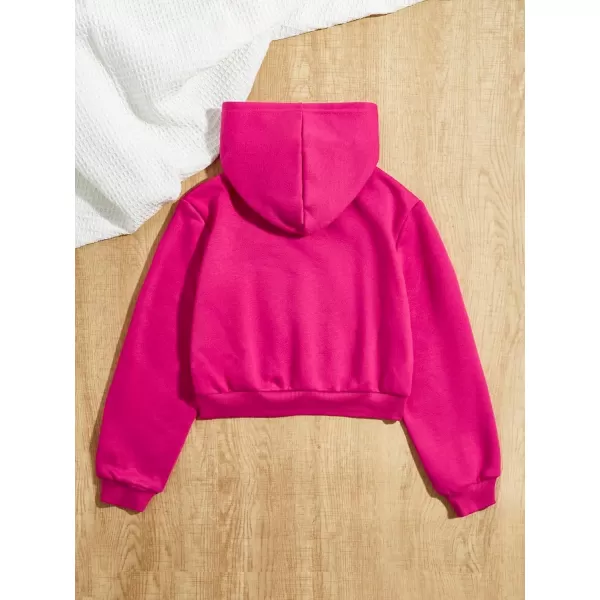 WDIRARA Girl's Zip Front Hoodie Pocket Casual Long Sleeve Sweatshirt Tops