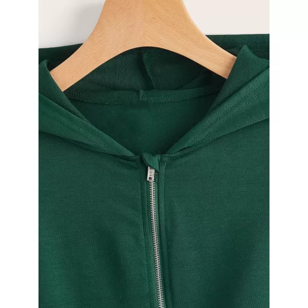 WDIRARA Girl's Zip Front Hoodie Pocket Casual Long Sleeve Sweatshirt Tops