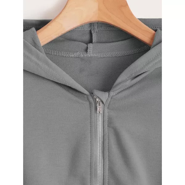 WDIRARA Girl's Zip Front Hoodie Pocket Casual Long Sleeve Sweatshirt Tops
