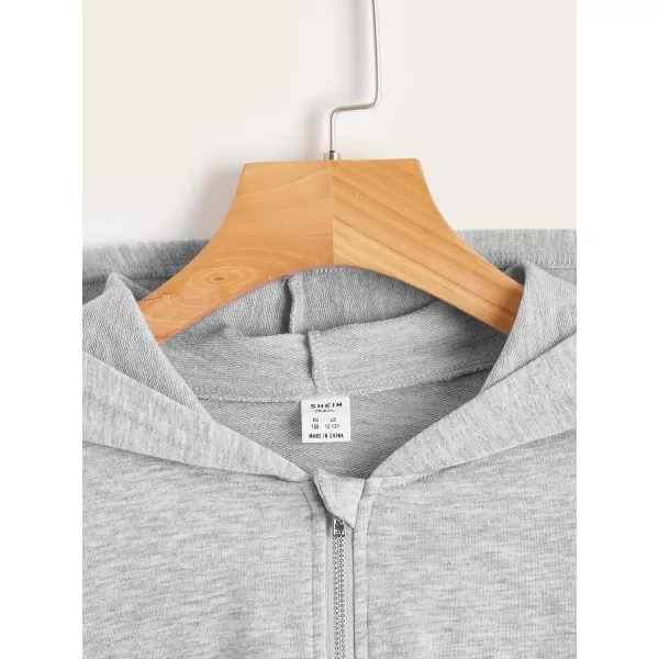 WDIRARA Girl's Zip Front Hoodie Pocket Casual Long Sleeve Sweatshirt Tops