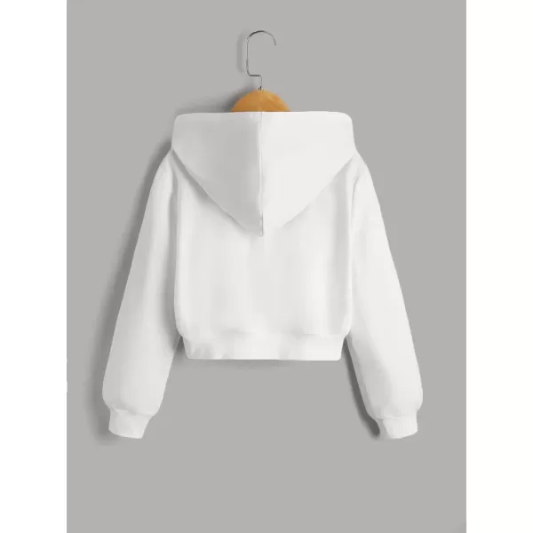 WDIRARA Girl's Zip Front Hoodie Pocket Casual Long Sleeve Sweatshirt Tops