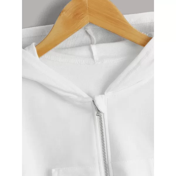 WDIRARA Girl's Zip Front Hoodie Pocket Casual Long Sleeve Sweatshirt Tops