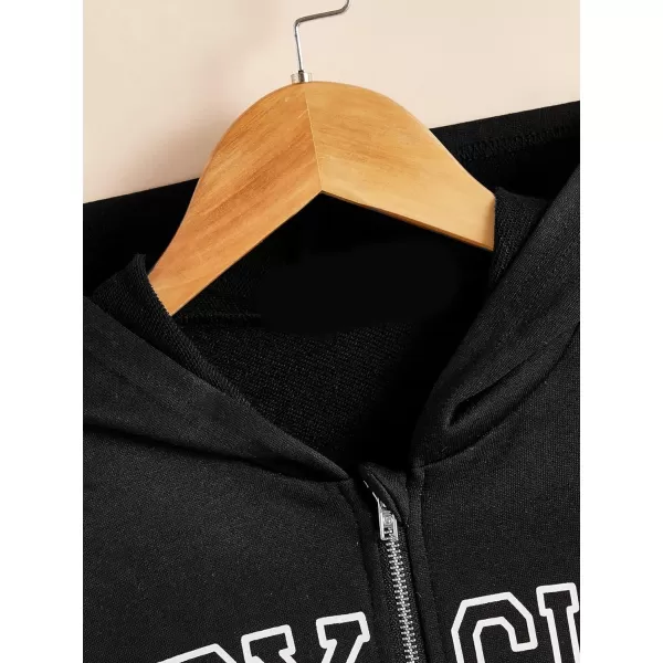 WDIRARA Girl's Zip Front Hoodie Pocket Casual Long Sleeve Sweatshirt Tops