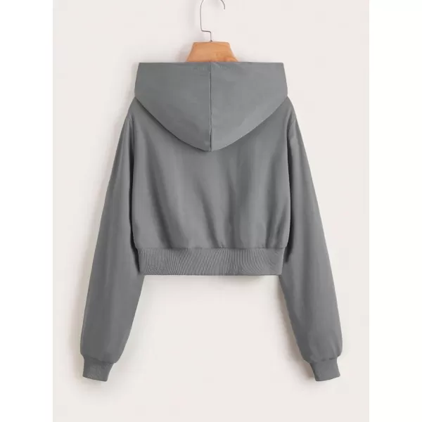 WDIRARA Girl's Zip Front Hoodie Pocket Casual Long Sleeve Sweatshirt Tops