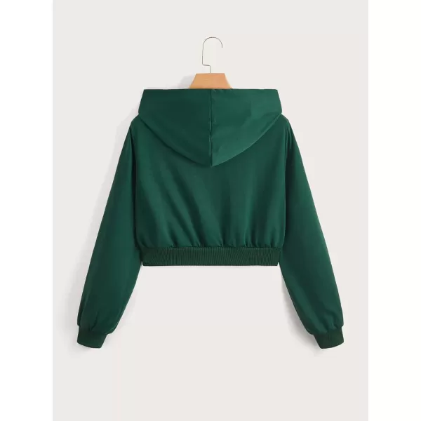 WDIRARA Girl's Zip Front Hoodie Pocket Casual Long Sleeve Sweatshirt Tops