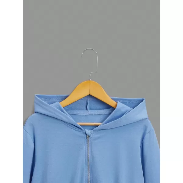 WDIRARA Girl's Zip Front Hoodie Pocket Casual Long Sleeve Sweatshirt Tops