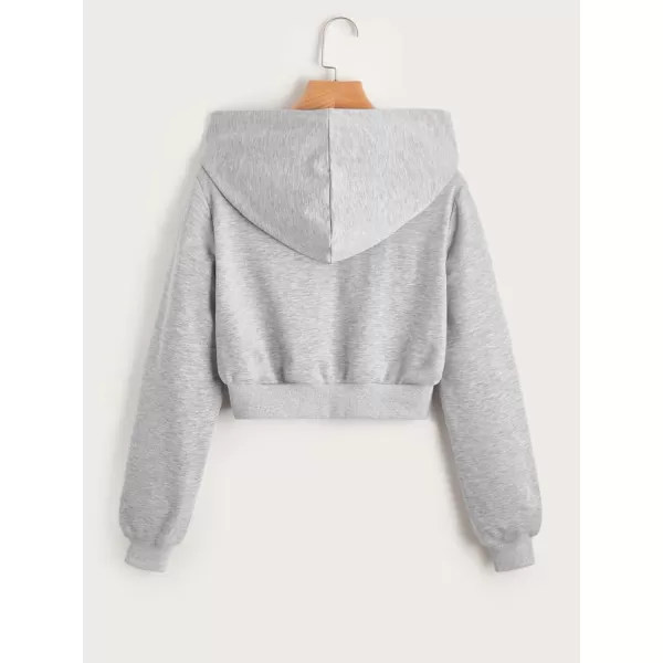 WDIRARA Girl's Zip Front Hoodie Pocket Casual Long Sleeve Sweatshirt Tops