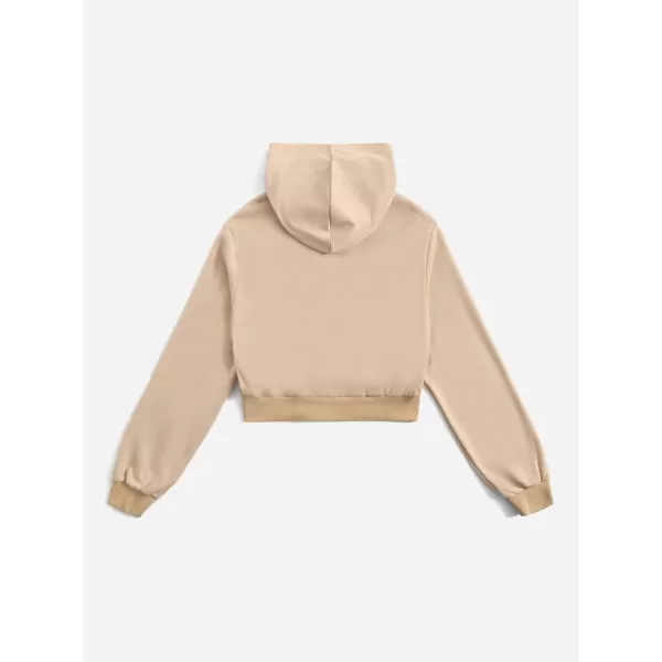 WDIRARA Girl's Zip Front Hoodie Pocket Casual Long Sleeve Sweatshirt Tops