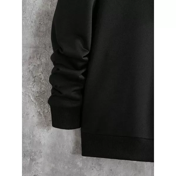 WDIRARA Men's Bear Print Drawstring Hoodie Reflective Drop Shoulder Long Sleeve Pullover Hooded Sweatshirts