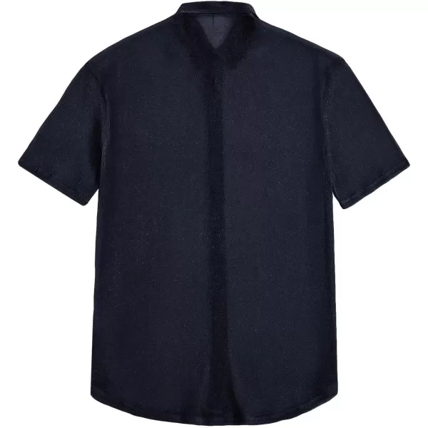 WDIRARA Men's Button Up Short Sleeve Cat Print Beachwear Striped Pocket Hawaiian Shirt Casual Collar Top