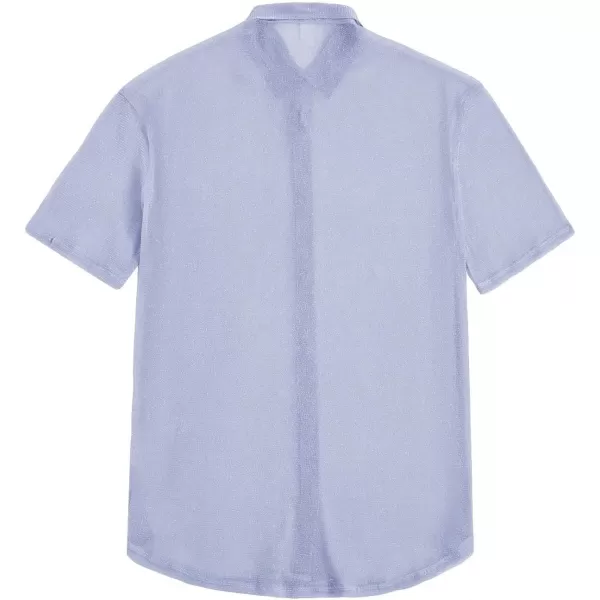 WDIRARA Men's Button Up Short Sleeve Cat Print Beachwear Striped Pocket Hawaiian Shirt Casual Collar Top