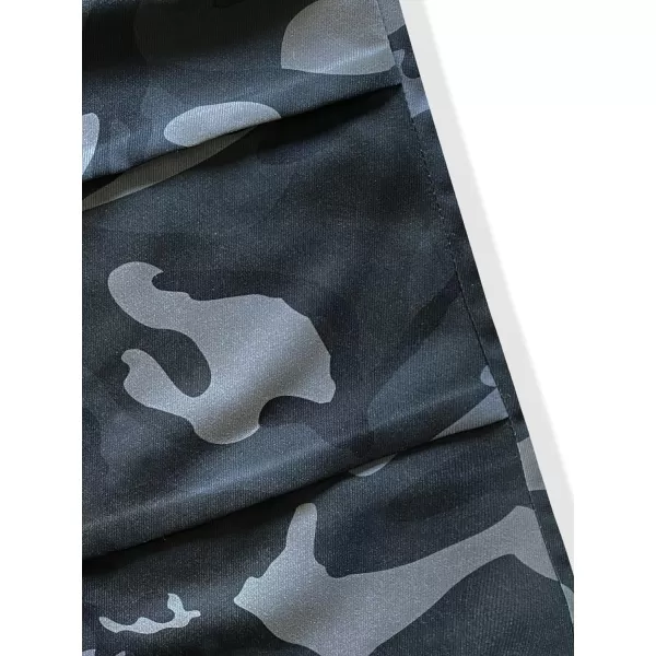WDIRARA Men's Camo Print Drawstring Flap Pocket Side High Waist Cargo Pants