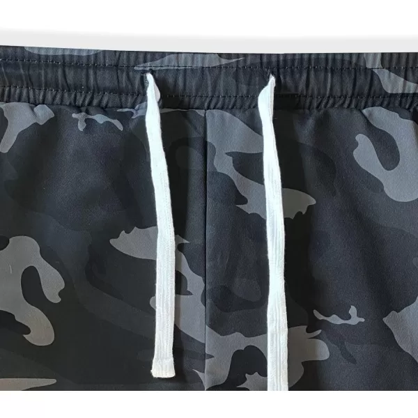 WDIRARA Men's Camo Print Drawstring Flap Pocket Side High Waist Cargo Pants