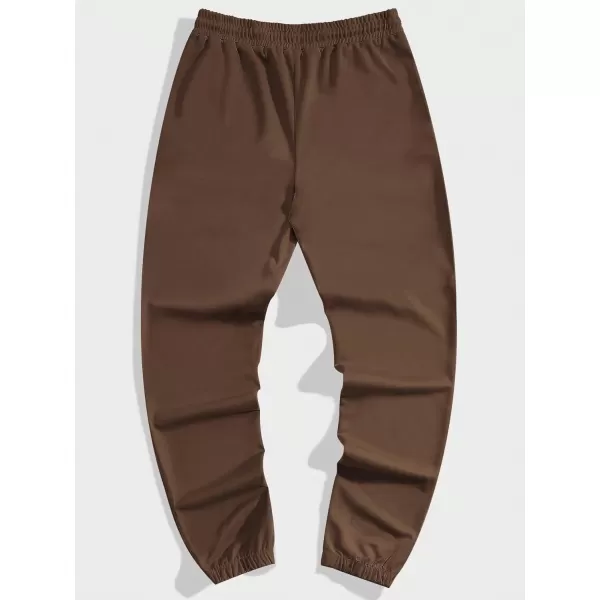 WDIRARA Men's Cartoon Bear Print Drawstring Waist Sweatpants with Pocket