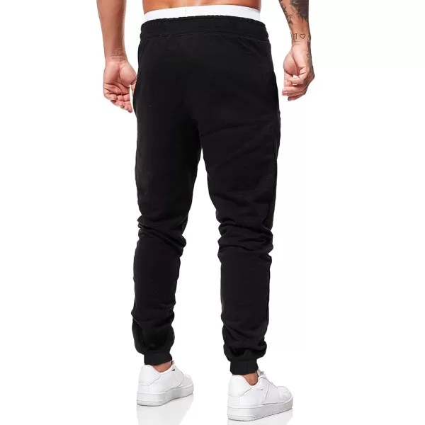 WDIRARA Men's Cartoon Bear Print Drawstring Waist Sweatpants with Pocket