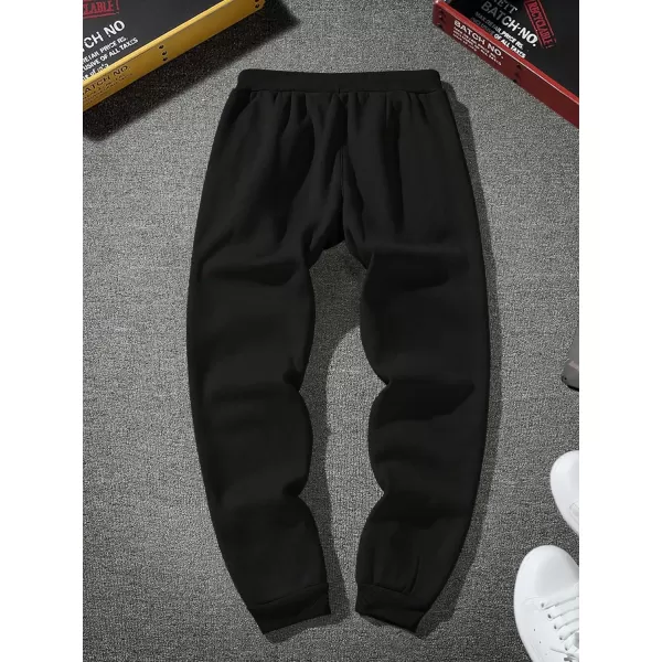 WDIRARA Men's Cartoon Bear Print Drawstring Waist Sweatpants with Pocket