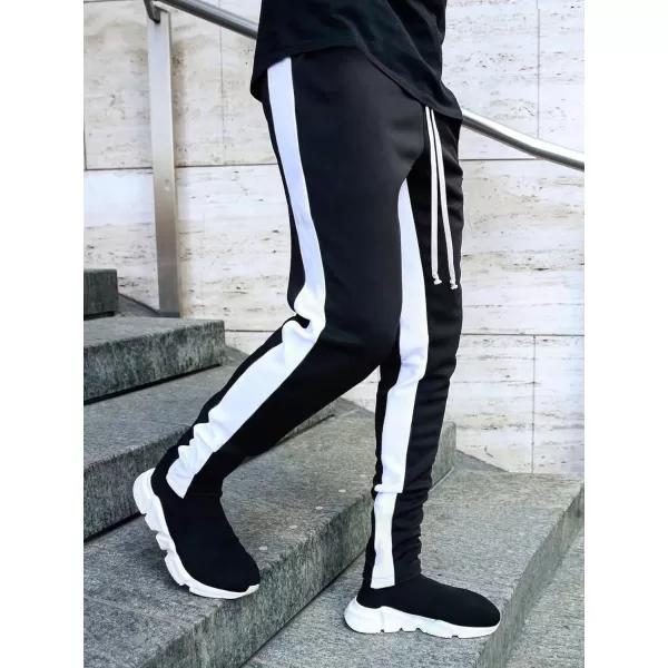 WDIRARA Men's Cartoon Bear Print Drawstring Waist Sweatpants with Pocket