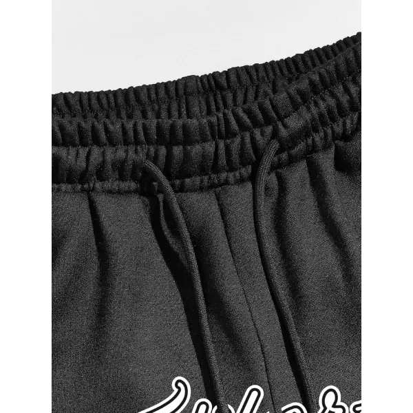 WDIRARA Men's Cartoon Bear Print Drawstring Waist Sweatpants with Pocket