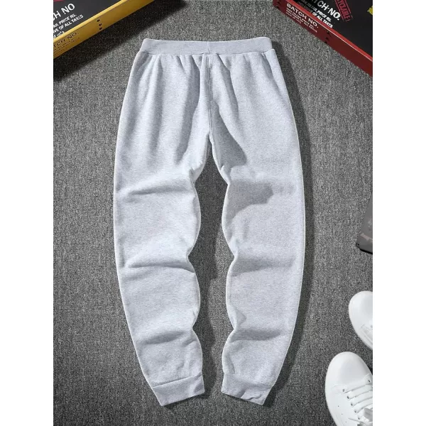 WDIRARA Men's Cartoon Bear Print Drawstring Waist Sweatpants with Pocket