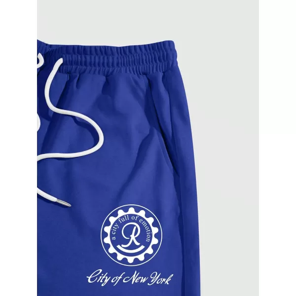 WDIRARA Men's Cartoon Bear Print Drawstring Waist Sweatpants with Pocket
