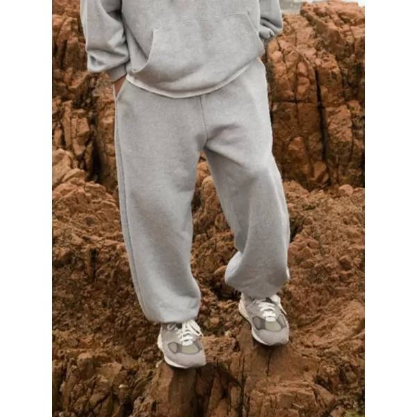 WDIRARA Men's Cartoon Bear Print Drawstring Waist Sweatpants with Pocket
