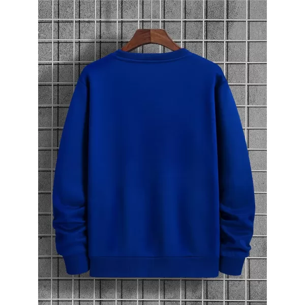 WDIRARA Men's Cartoon Dinosaur Graphic Print Long Sleeve Round Neck Sweatshirt