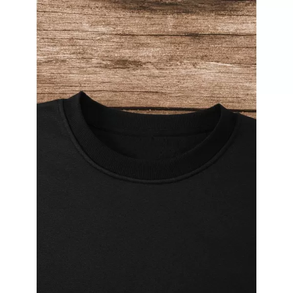 WDIRARA Men's Casual Letter Graphic Print Long Sleeve Crewneck Sweatshirt Tops