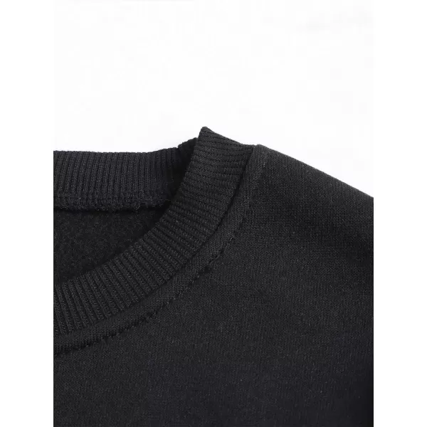 WDIRARA Men's Casual Letter Graphic Print Long Sleeve Crewneck Sweatshirt Tops